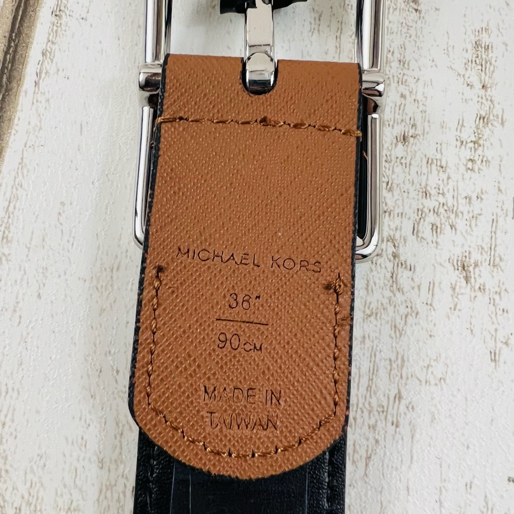36” Michael Kors Men’s Swivel Reversible Belt Brown Black - Picture 7 of 9